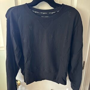 Karl Lagerfeld Black Crewneck Sweatshirt Size Small